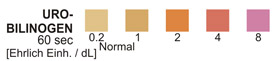 Farbabstufung der Urobilinogen-Skala